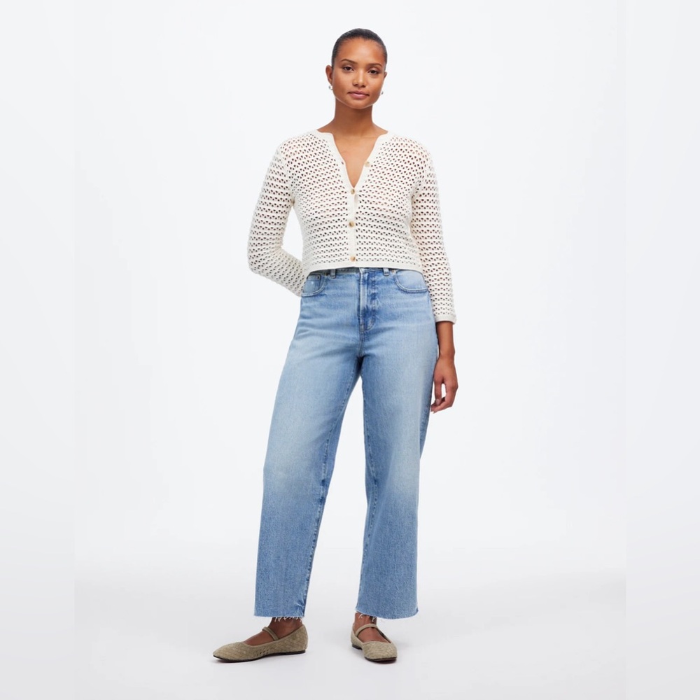 NWT Madewell curvy vintage jeans wide leg cropped 24 broken zipper needs replace